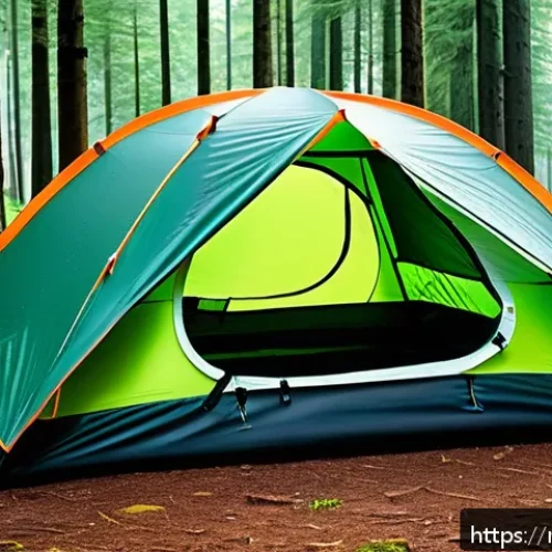 Home 30 캠핑 텐트 추천 및 가격 비교 - A lightweight ultralight backpacking tent pitched in a dense green forest during early morning mist,...